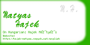 matyas hajek business card